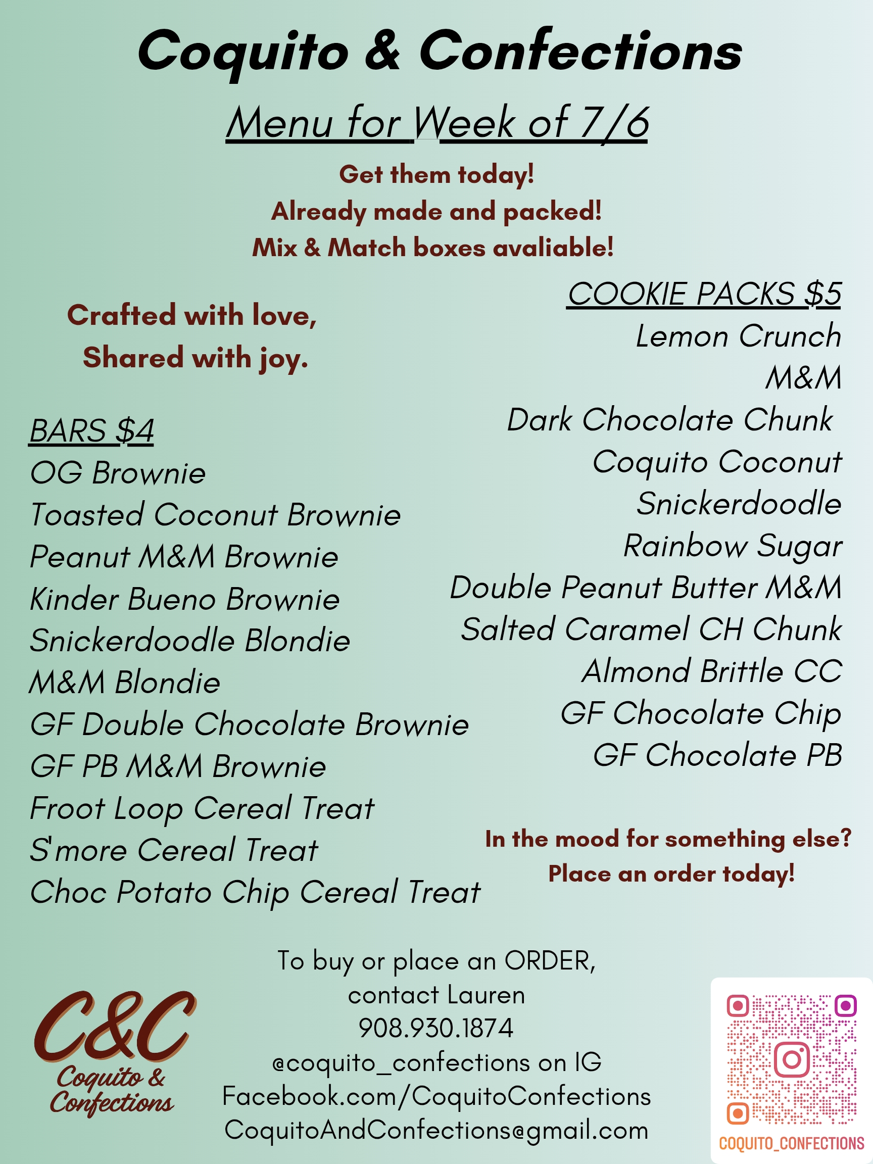 weekly menu
